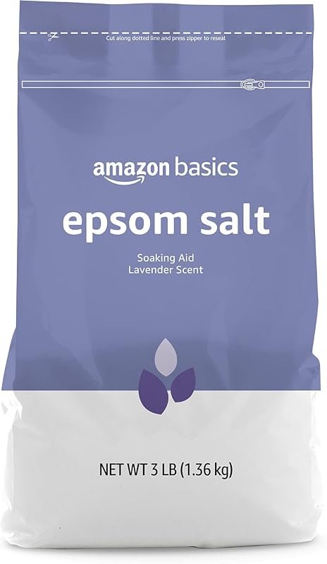 Amazon Basics Epsom Salt Soaking Aid, Lavender Scented, 3 Pound Reseal