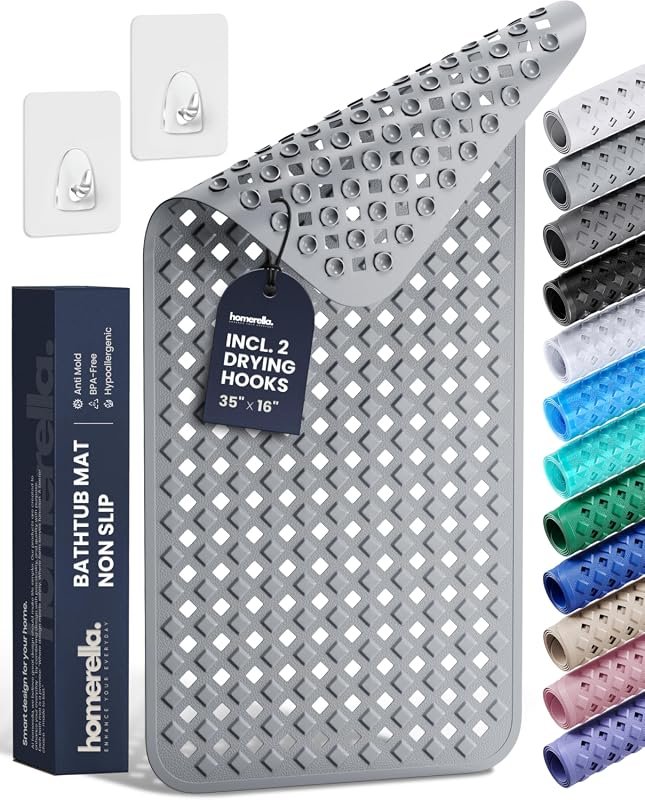 Homerella Extra Long Non-Slip Bathtub Mat