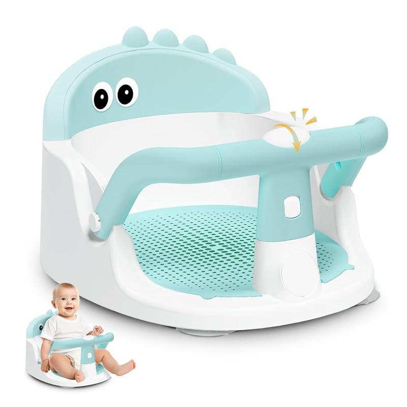 Portable Baby Bath Seat for Infants 6 Months and Up, Non-Slip Chair wi